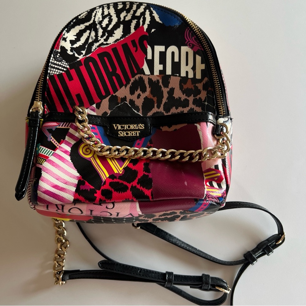 Victoria's Secret Mini  Backpack Purse Bag Multi Color 8x10x4